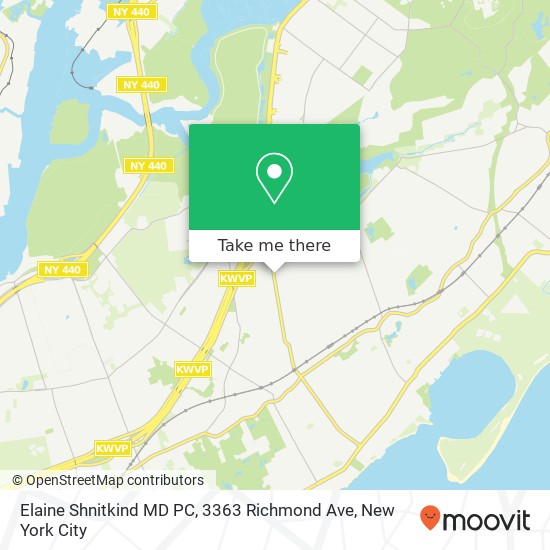 Mapa de Elaine Shnitkind MD PC, 3363 Richmond Ave