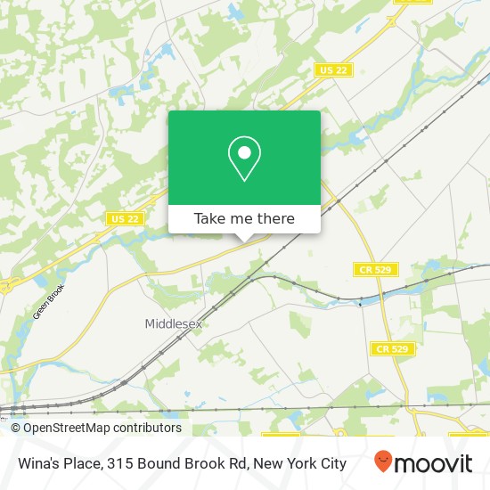 Mapa de Wina's Place, 315 Bound Brook Rd