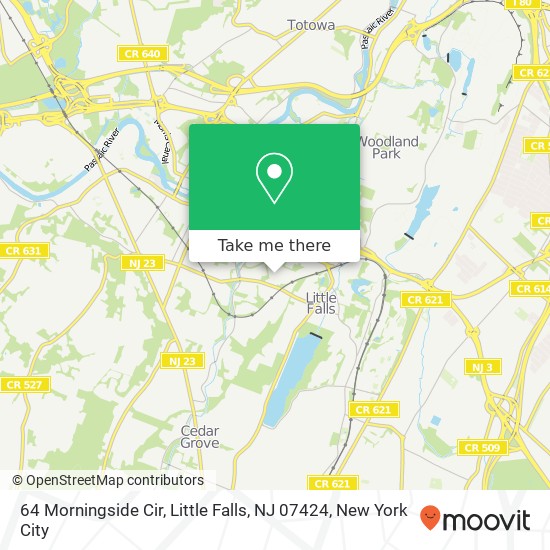 Mapa de 64 Morningside Cir, Little Falls, NJ 07424