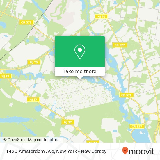 Mapa de 1420 Amsterdam Ave, Toms River, NJ 08757