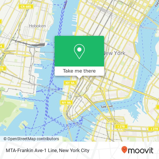 MTA-Frankin Ave-1 Line map