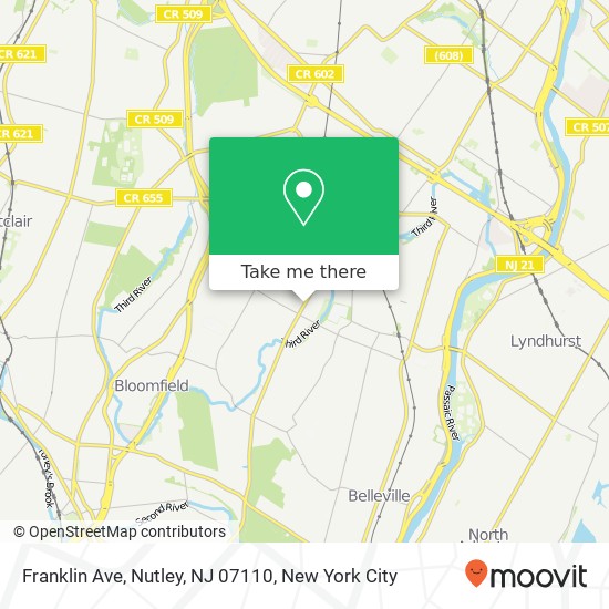 Mapa de Franklin Ave, Nutley, NJ 07110