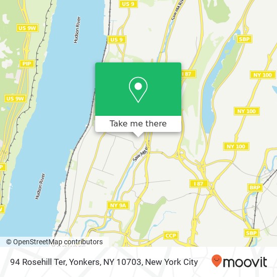 Mapa de 94 Rosehill Ter, Yonkers, NY 10703