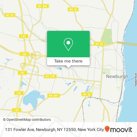 Mapa de 131 Fowler Ave, Newburgh, NY 12550