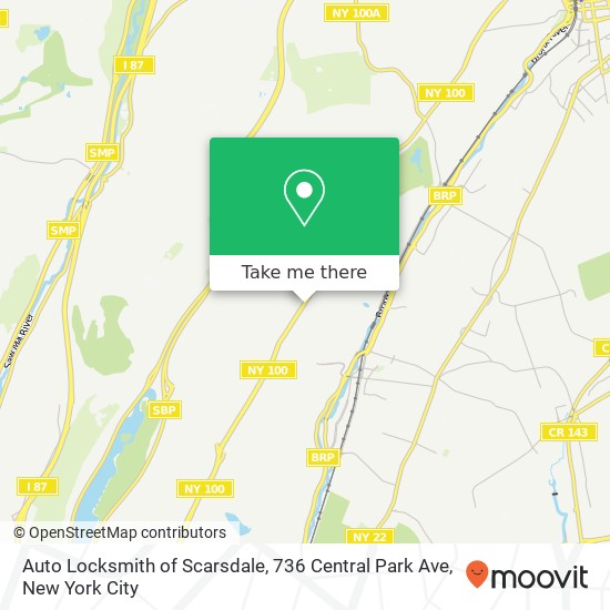 Mapa de Auto Locksmith of Scarsdale, 736 Central Park Ave