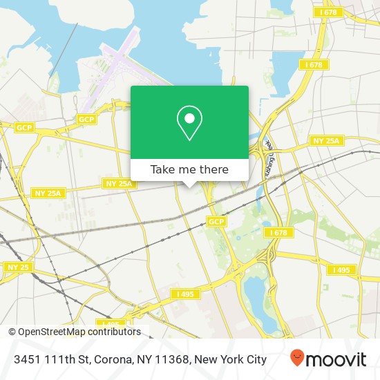 Mapa de 3451 111th St, Corona, NY 11368