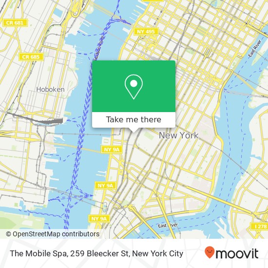 The Mobile Spa, 259 Bleecker St map