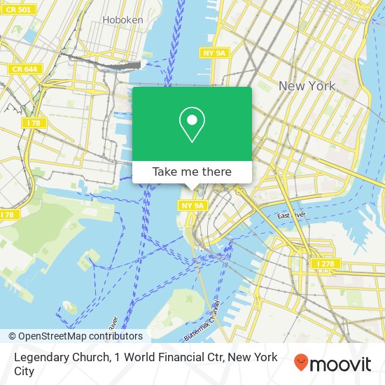 Mapa de Legendary Church, 1 World Financial Ctr