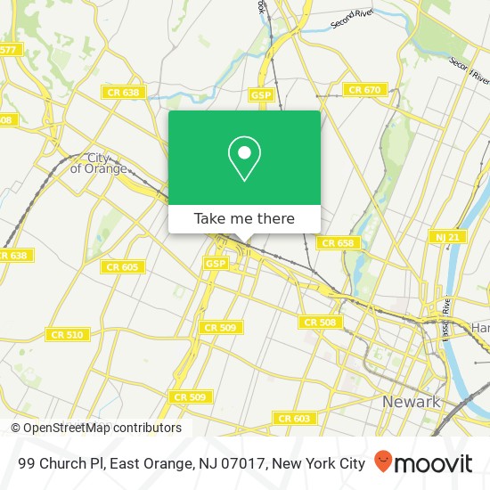 99 Church Pl, East Orange, NJ 07017 map