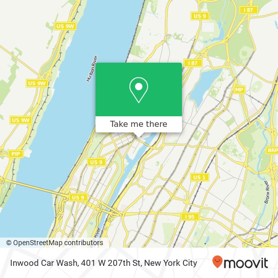 Inwood Car Wash, 401 W 207th St map