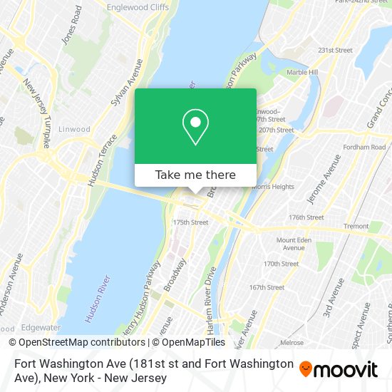 Mapa de Fort Washington Ave (181st st and Fort Washington Ave)