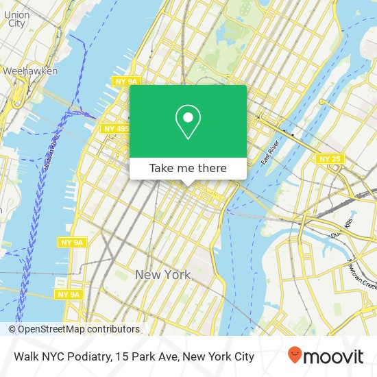 Walk NYC Podiatry, 15 Park Ave map