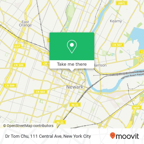Mapa de Dr Tom Chu, 111 Central Ave