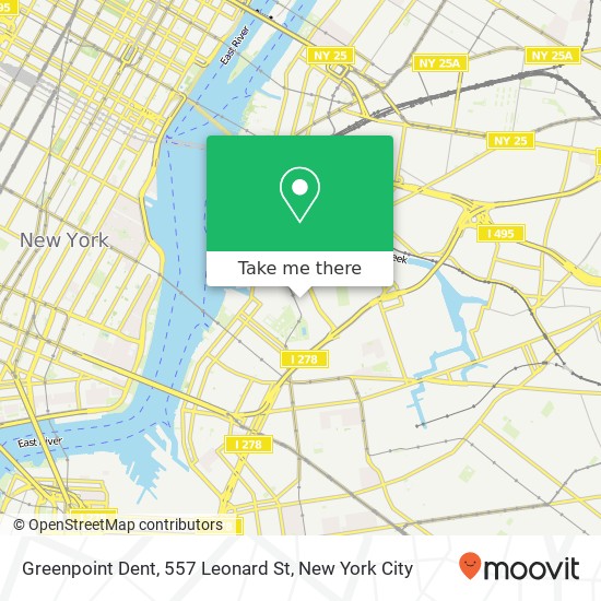 Mapa de Greenpoint Dent, 557 Leonard St