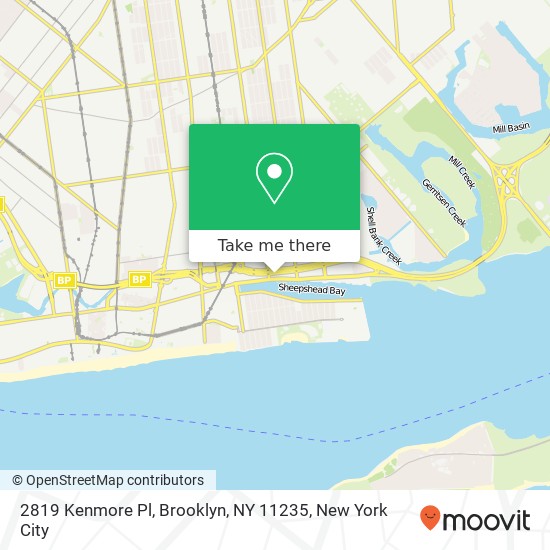 2819 Kenmore Pl, Brooklyn, NY 11235 map