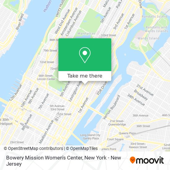 Bowery Mission Women's Center map