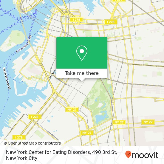 Mapa de New York Center for Eating Disorders, 490 3rd St