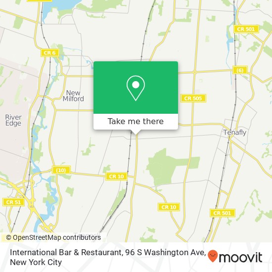 International Bar & Restaurant, 96 S Washington Ave map