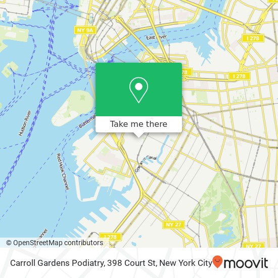 Carroll Gardens Podiatry, 398 Court St map