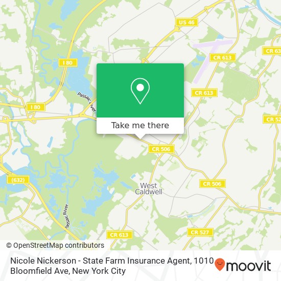 Mapa de Nicole Nickerson - State Farm Insurance Agent, 1010 Bloomfield Ave