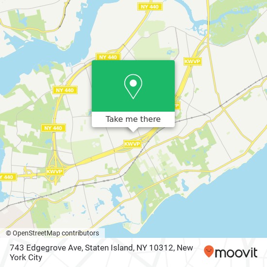 Mapa de 743 Edgegrove Ave, Staten Island, NY 10312