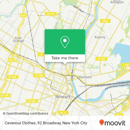 Mapa de Cevenoui Clothes, 92 Broadway