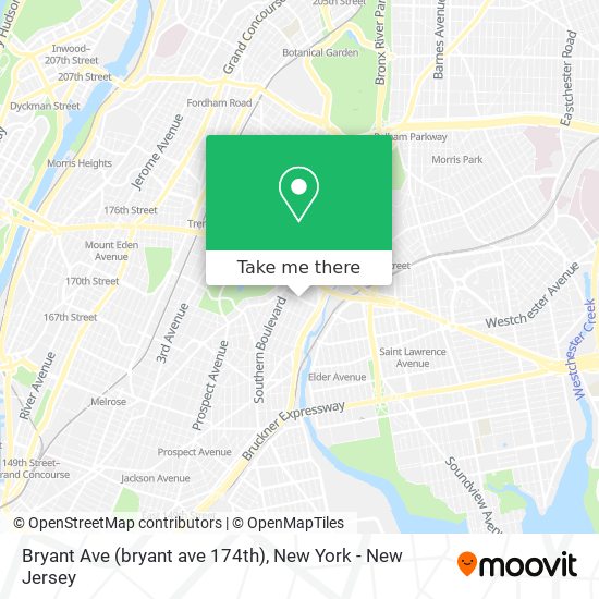 Bryant Ave (bryant ave 174th) map