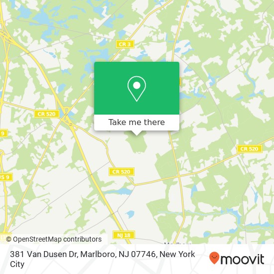 Mapa de 381 Van Dusen Dr, Marlboro, NJ 07746