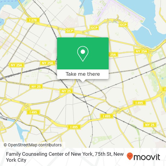 Family Counseling Center of New York, 75th St map