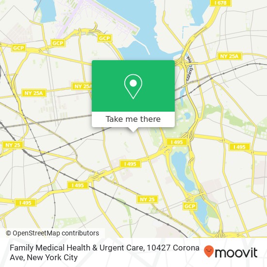 Mapa de Family Medical Health & Urgent Care, 10427 Corona Ave