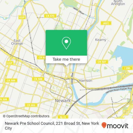 Mapa de Newark Pre School Council, 221 Broad St