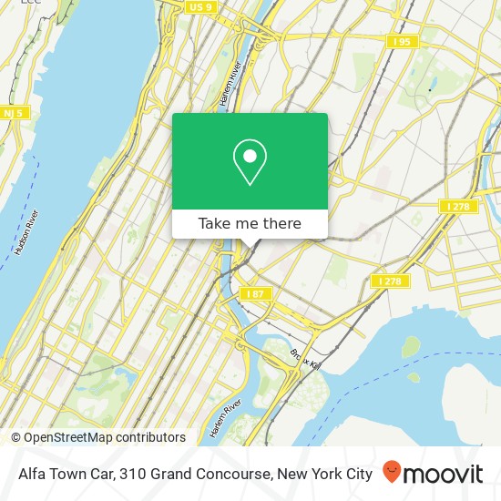 Alfa Town Car, 310 Grand Concourse map