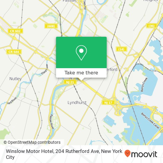 Mapa de Winslow Motor Hotel, 204 Rutherford Ave