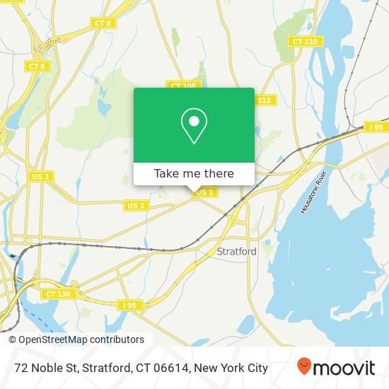 Mapa de 72 Noble St, Stratford, CT 06614