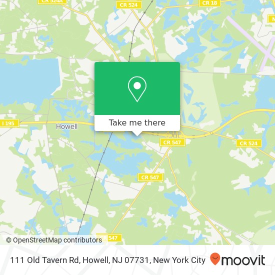 Mapa de 111 Old Tavern Rd, Howell, NJ 07731