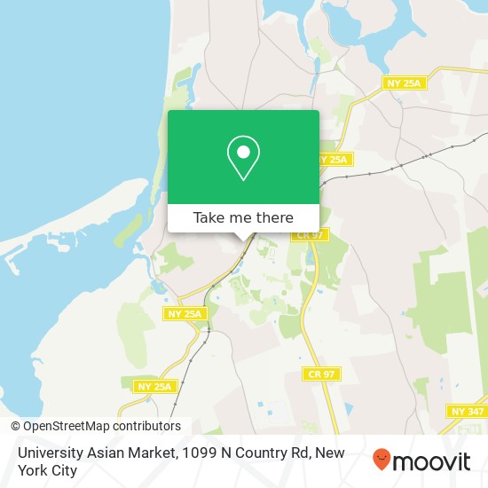 Mapa de University Asian Market, 1099 N Country Rd
