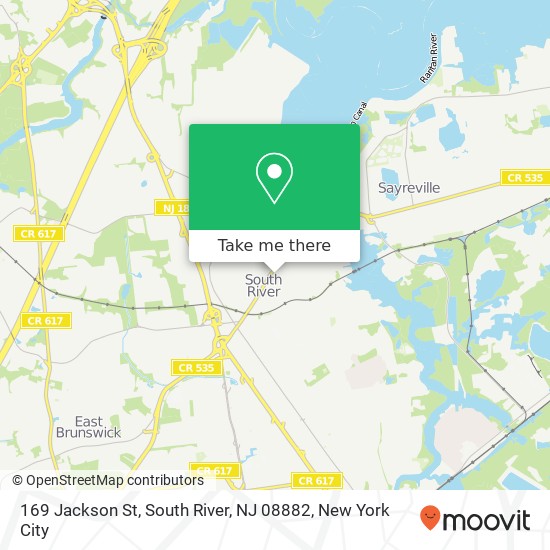 Mapa de 169 Jackson St, South River, NJ 08882