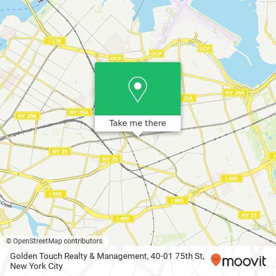 Golden Touch Realty & Management, 40-01 75th St map