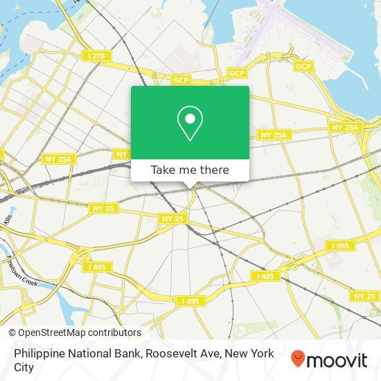 Mapa de Philippine National Bank, Roosevelt Ave