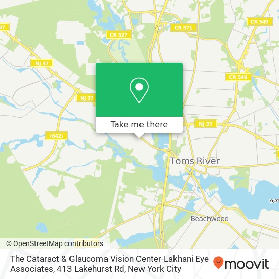 Mapa de The Cataract & Glaucoma Vision Center-Lakhani Eye Associates, 413 Lakehurst Rd