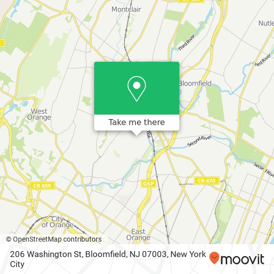 206 Washington St, Bloomfield, NJ 07003 map