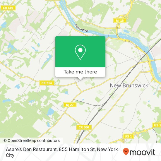Mapa de Asare's Den Restaurant, 855 Hamilton St