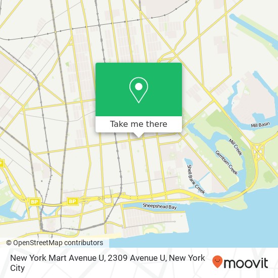 New York Mart Avenue U, 2309 Avenue U map