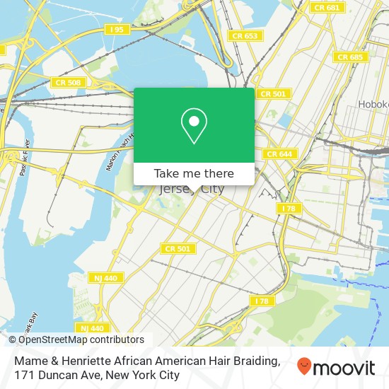 Mapa de Mame & Henriette African American Hair Braiding, 171 Duncan Ave