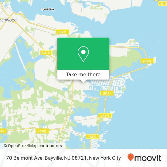 Mapa de 70 Belmont Ave, Bayville, NJ 08721