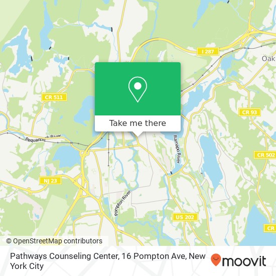 Mapa de Pathways Counseling Center, 16 Pompton Ave