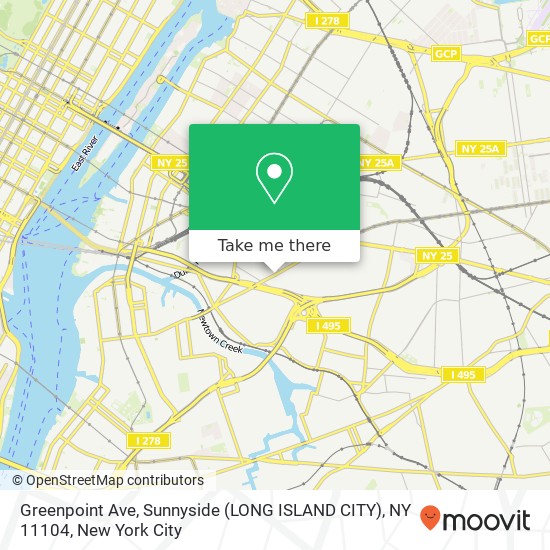Mapa de Greenpoint Ave, Sunnyside (LONG ISLAND CITY), NY 11104