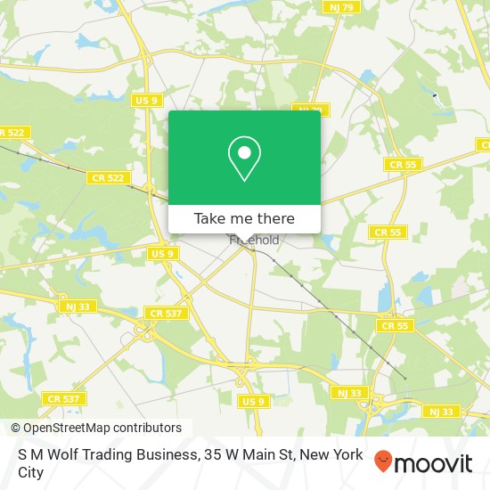 Mapa de S M Wolf Trading Business, 35 W Main St
