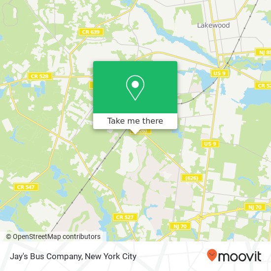 Jay's Bus Company map