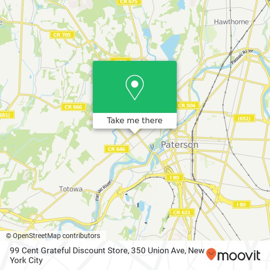 Mapa de 99 Cent Grateful Discount Store, 350 Union Ave